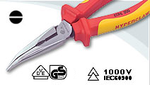 VDE Bent Nose Pliers VDE Bent Nose pliers high leverage
